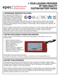 Custom Battery Pack Design Services - by Epec Engineered Technologies