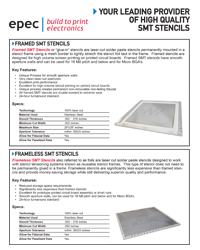 SMT Stencils - by Epec Engineered Technologies