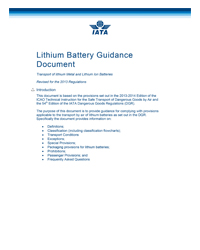 IATA - Lithium Battery Guidance Document