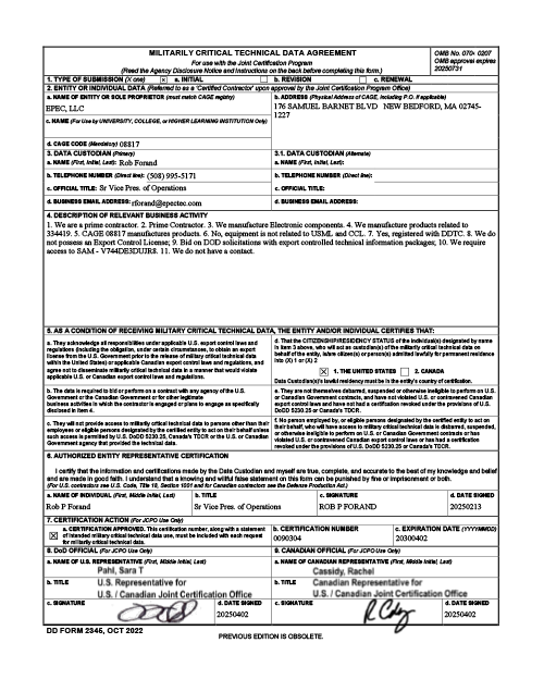 Epec's JCP Certification