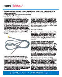 Choosing the Proper Components for Your Cable Assembly or Wire Harness