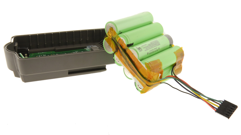 Custom battery pack for portable device tool using a slide-on mechanism