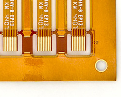 Flex PCBs in an Array Showing Tab Breakaways