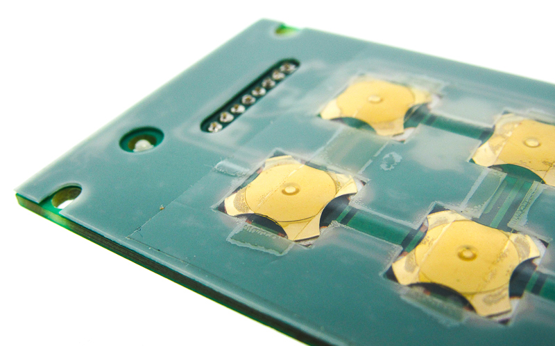 Gold Plated Dome Switches on Printed Circuit Board