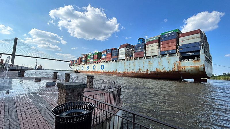 Moving freight through the port in Savannah 
