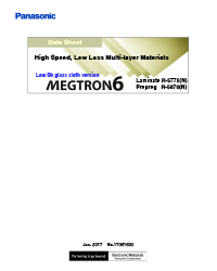 Panasonic MEGTRON6 - Laminate R-5775N - Prepreg R-5670N